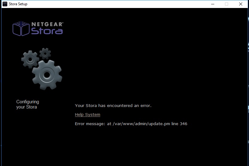 Stora Error Message on Setup NETGEAR Communities
